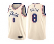 Women Nike Philadelphia 76ers #8 Jahlil Okafor Swingman Cream NBA Jersey - City Edition