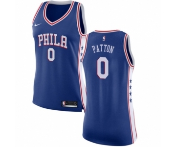 Women's Nike Philadelphia 76ers #0 Justin Patton Authentic Blue NBA Jersey - Icon Edition