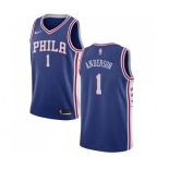 Women's Nike Philadelphia 76ers #1 Justin Anderson Swingman Blue Road NBA Jersey - Icon Edition