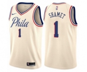 Women's Nike Philadelphia 76ers #1 Landry Shamet Swingman Cream NBA Jersey - City Edition