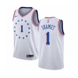 Women's Nike Philadelphia 76ers #1 Landry Shamet White Swingman Jersey - Earned Edition