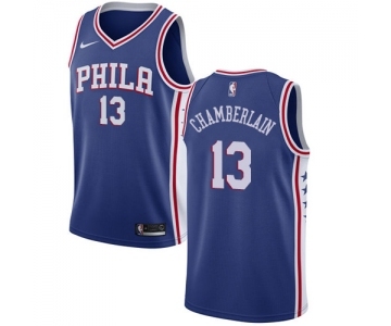 Women's Nike Philadelphia 76ers #13 Wilt Chamberlain Swingman Blue Road NBA Jersey - Icon Edition