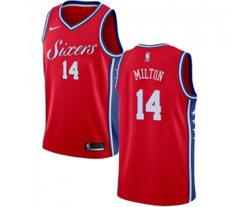 Women's Nike Philadelphia 76ers #14 Shake Milton Authentic Red NBA Jersey Statement Edition