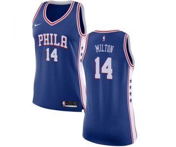 Women's Nike Philadelphia 76ers #14 Shake Milton Swingman Blue NBA Jersey - Icon Edition