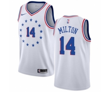 Women's Nike Philadelphia 76ers #14 Shake Milton White Swingman Jersey - Earned Edition