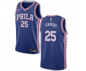 Women's Nike Philadelphia 76ers #25 Ben Simmons Swingman Blue Road NBA Jersey - Icon Edition