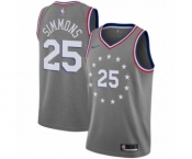 Women's Nike Philadelphia 76ers #25 Ben Simmons Swingman Gray NBA Jersey - City Edition