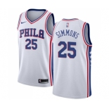 Women's Nike Philadelphia 76ers #25 Ben Simmons Swingman White Home NBA Jersey - Association Edition