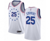 Women's Nike Philadelphia 76ers #25 Ben Simmons White Swingman Jersey - Earned Edition