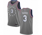 Women's Nike Philadelphia 76ers #3 Dana Barros Swingman Gray NBA Jersey - City Edition