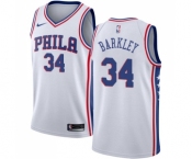 Women's Nike Philadelphia 76ers #34 Charles Barkley Swingman White Home NBA Jersey - Association Edition