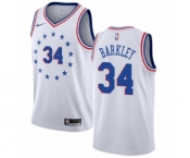 Women's Nike Philadelphia 76ers #34 Charles Barkley White Swingman Jersey - Earned Edition