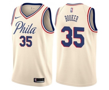 Women's Nike Philadelphia 76ers #35 Trevor Booker Swingman Cream NBA Jersey - City Edition