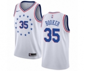 Women's Nike Philadelphia 76ers #35 Trevor Booker White Swingman Jersey - Earned Edition