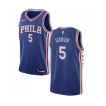 Women's Nike Philadelphia 76ers #5 Amir Johnson Swingman Blue Road NBA Jersey - Icon Edition