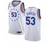 Women's Nike Philadelphia 76ers #53 Darryl Dawkins White Swingman Jersey - Earned Edition