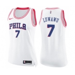 Women's Nike Philadelphia 76ers #7 Timothe Luwawu Swingman White Pink Fashion NBA Jersey