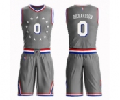 Women's Philadelphia 76ers #0 Josh Richardson Swingman Gray Basketball Suit Jersey - City Edition