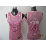 women nba philadelphia 76ers #3 iverson pink