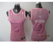 women nba philadelphia 76ers #3 iverson pink