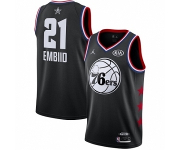 Youth Jordan Philadelphia 76ers #21 Joel Embiid Swingman Black 2019 All-Star Game Basketball Jersey