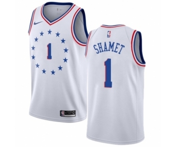 Youth Nike Philadelphia 76ers #1 Landry Shamet White Swingman Jersey - Earned Edition