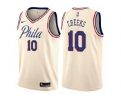 Youth Nike Philadelphia 76ers #10 Maurice Cheeks Swingman Cream NBA Jersey - City Edition