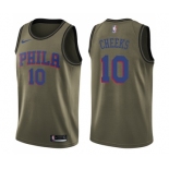 Youth Nike Philadelphia 76ers #10 Maurice Cheeks Swingman Green Salute to Service NBA Jersey