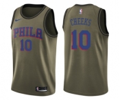 Youth Nike Philadelphia 76ers #10 Maurice Cheeks Swingman Green Salute to Service NBA Jersey