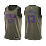 Youth Nike Philadelphia 76ers #13 Wilt Chamberlain Swingman Green Salute to Service NBA Jersey