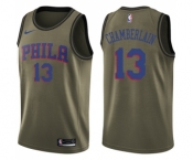 Youth Nike Philadelphia 76ers #13 Wilt Chamberlain Swingman Green Salute to Service NBA Jersey