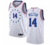 Youth Nike Philadelphia 76ers #14 Shake Milton White Swingman Jersey - Earned Edition