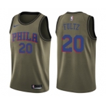 Youth Nike Philadelphia 76ers #20 Markelle Fultz Swingman Green Salute to Service NBA Jersey