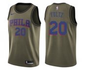 Youth Nike Philadelphia 76ers #20 Markelle Fultz Swingman Green Salute to Service NBA Jersey