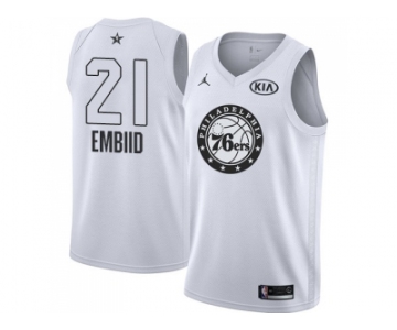 Youth Nike Philadelphia 76ers #21 Joel Embiid White NBA Jordan Swingman 2018 All-Star Game Jersey