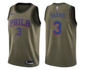 Youth Nike Philadelphia 76ers #3 Dana Barros Swingman Green Salute to Service NBA Jersey