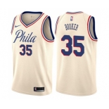 Youth Nike Philadelphia 76ers #35 Trevor Booker Swingman Cream NBA Jersey - City Edition