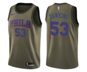 Youth Nike Philadelphia 76ers #53 Darryl Dawkins Swingman Green Salute to Service NBA Jersey