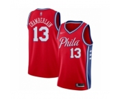 Youth Philadelphia 76ers #13 Wilt Chamberlain Swingman Red Finished Basketball Jersey - Statement Edition