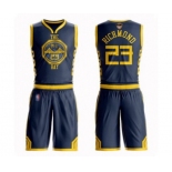 Golden State Warriors #23 Mitch Richmond Authentic Navy Blue Basketball Suit 2019 Basketball Finals Bound Jersey - City Edition