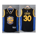 Golden State Warriors #30 Stephen Curry Black Blue Stitched NBA Jersey