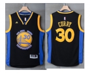 Golden State Warriors #30 Stephen Curry Black Blue Stitched NBA Jersey