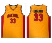 Golden State Warriors #33 Kevin Durant Gold Oak Hill Academy High School Stitched NBA Jersey