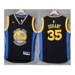 Golden State Warriors #35 Kevin Durant Black Blue Stitched NBA Jersey