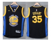 Golden State Warriors #35 Kevin Durant Black Blue Stitched NBA Jersey