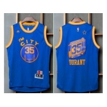 Golden State Warriors #35 Kevin Durant Blue Throwback The City Stitched NBA Jersey