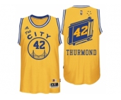 Golden State Warriors #42 Nate Thurmond Hardwood Classics Swingman Gold Jersey