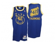 Golden State Warriors #42 Nate Thurmond The City Throwback Blue Swingman Jersey