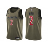 Men Nike Washington Wizards #2 John Wall Green Salute to Service NBA Swingman Jersey