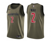 Men Nike Washington Wizards #2 John Wall Green Salute to Service NBA Swingman Jersey